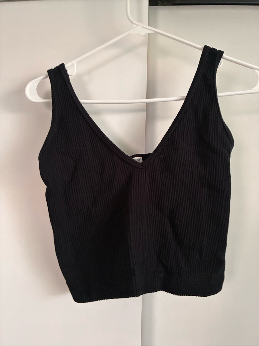 Arizona Jean Company Black Ribbed V-Neck Tank